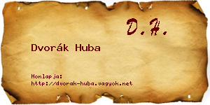 Dvorák Huba névjegykártya